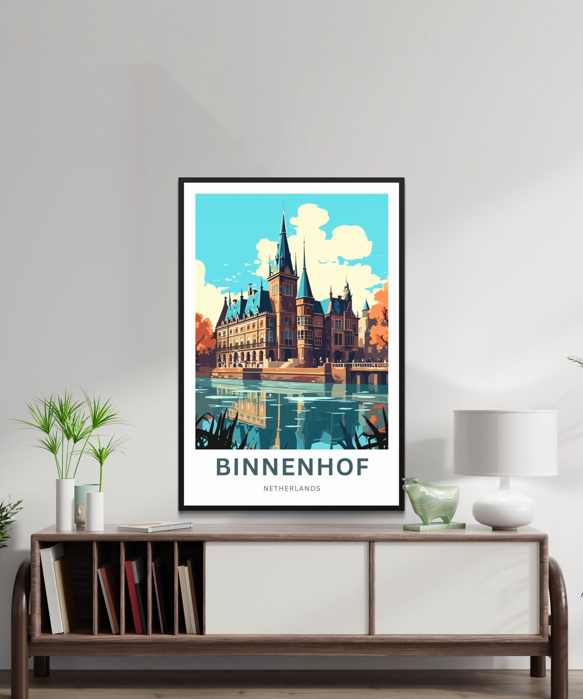 Binnenhof Netherlands Historic Castle on the Water View Poster - Image 2