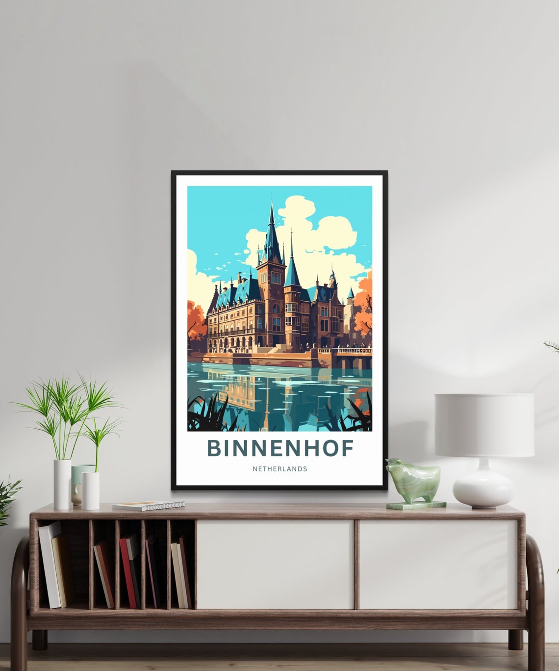 Personalized Binnenhof Netherlands Castle on the Water Poster - Image 2