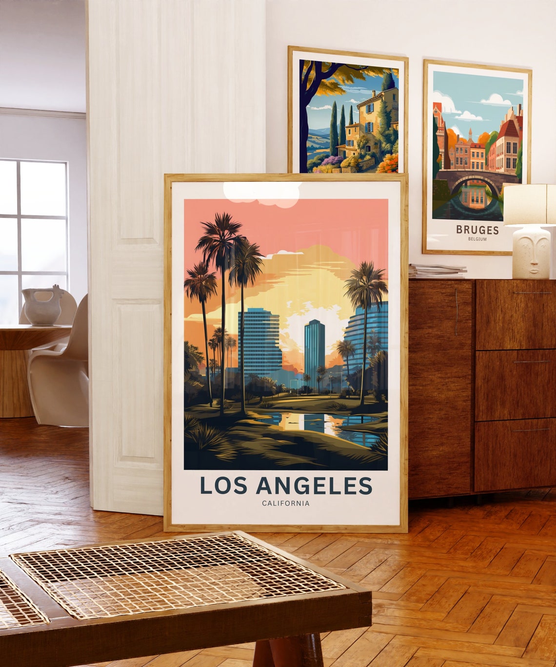 Personalized Los Angeles Sunset Palms Skyline Dramatic Poster - Image 5