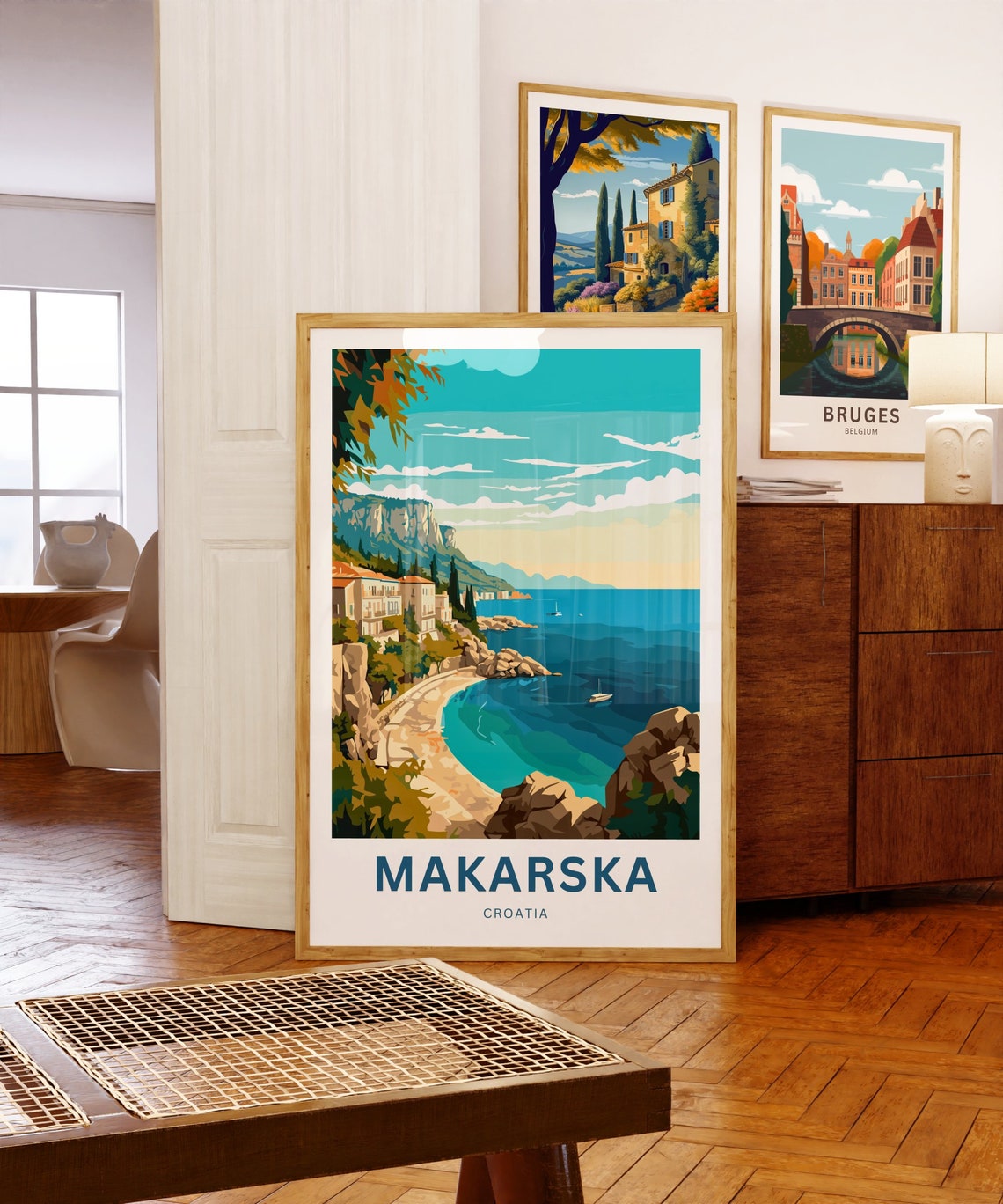 Makarska Croatia Rocky Cove Beach Turquoise Sea Scene Poster - Image 5