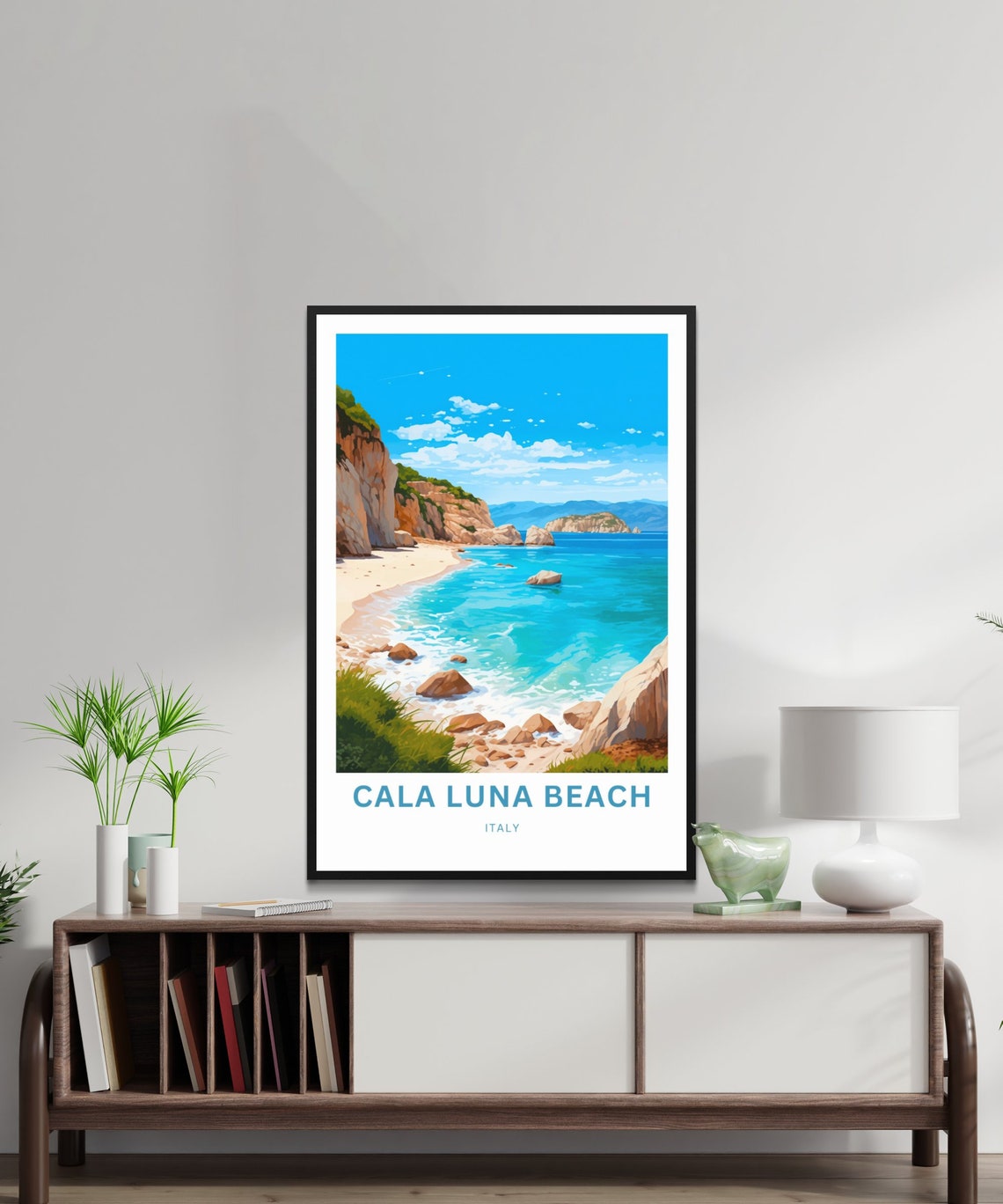 Personalized Cala Luna Beach Italy Turquoise Cove Cliffs Poster - Image 2
