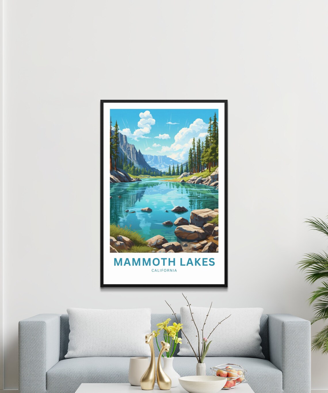 Scenic Mammoth Lakes California Mountain Valley Lake Travel Poster - Image 3