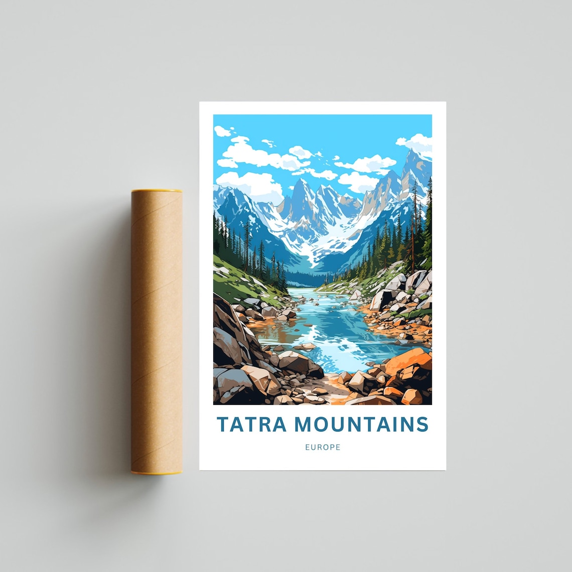 Tatra Mountains Europe Alpine Stream Rocky Valley Travel Poster - Image 4