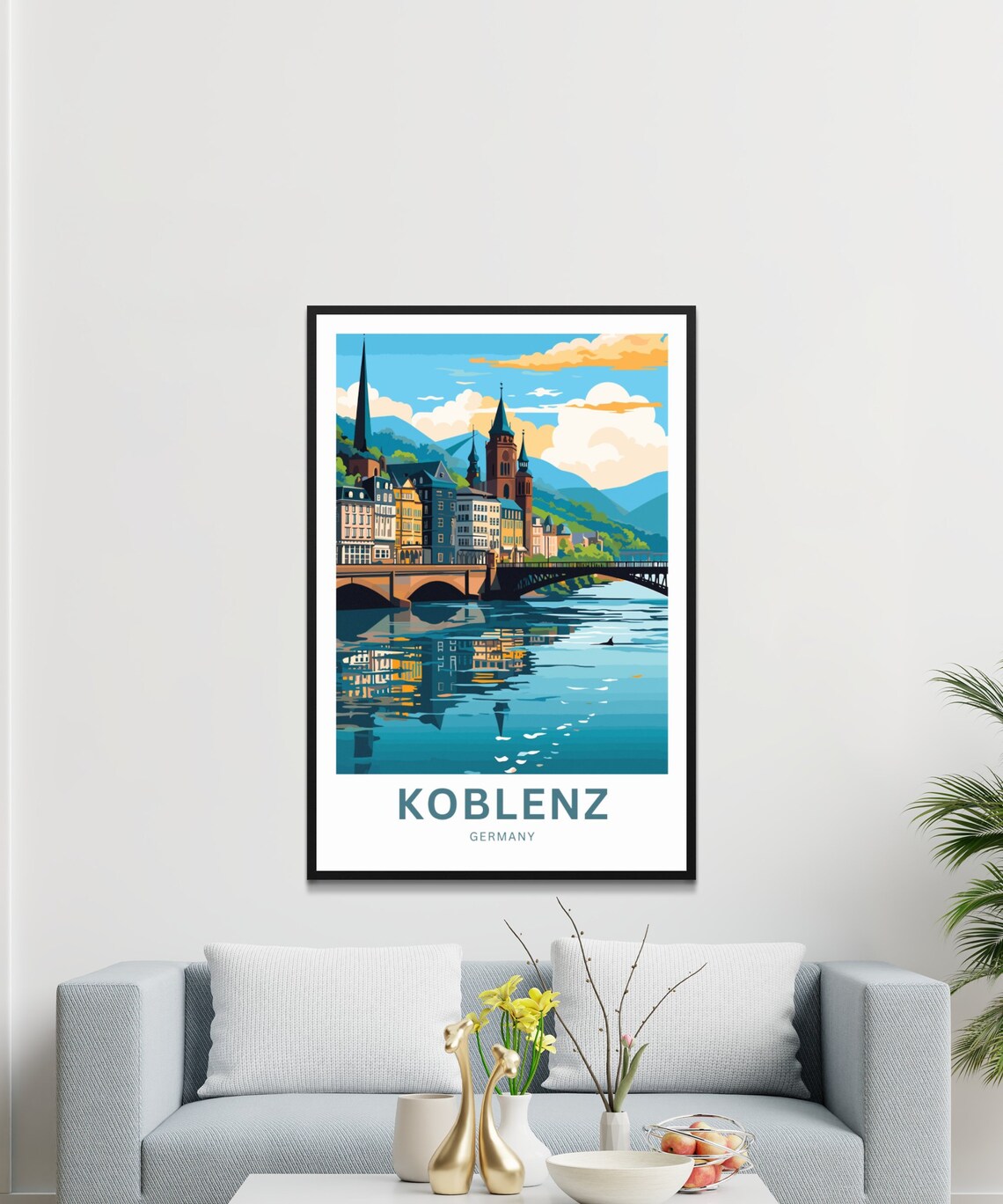 Koblenz Germany Historic River City Scenic Vintage Travel Poster - Image 3