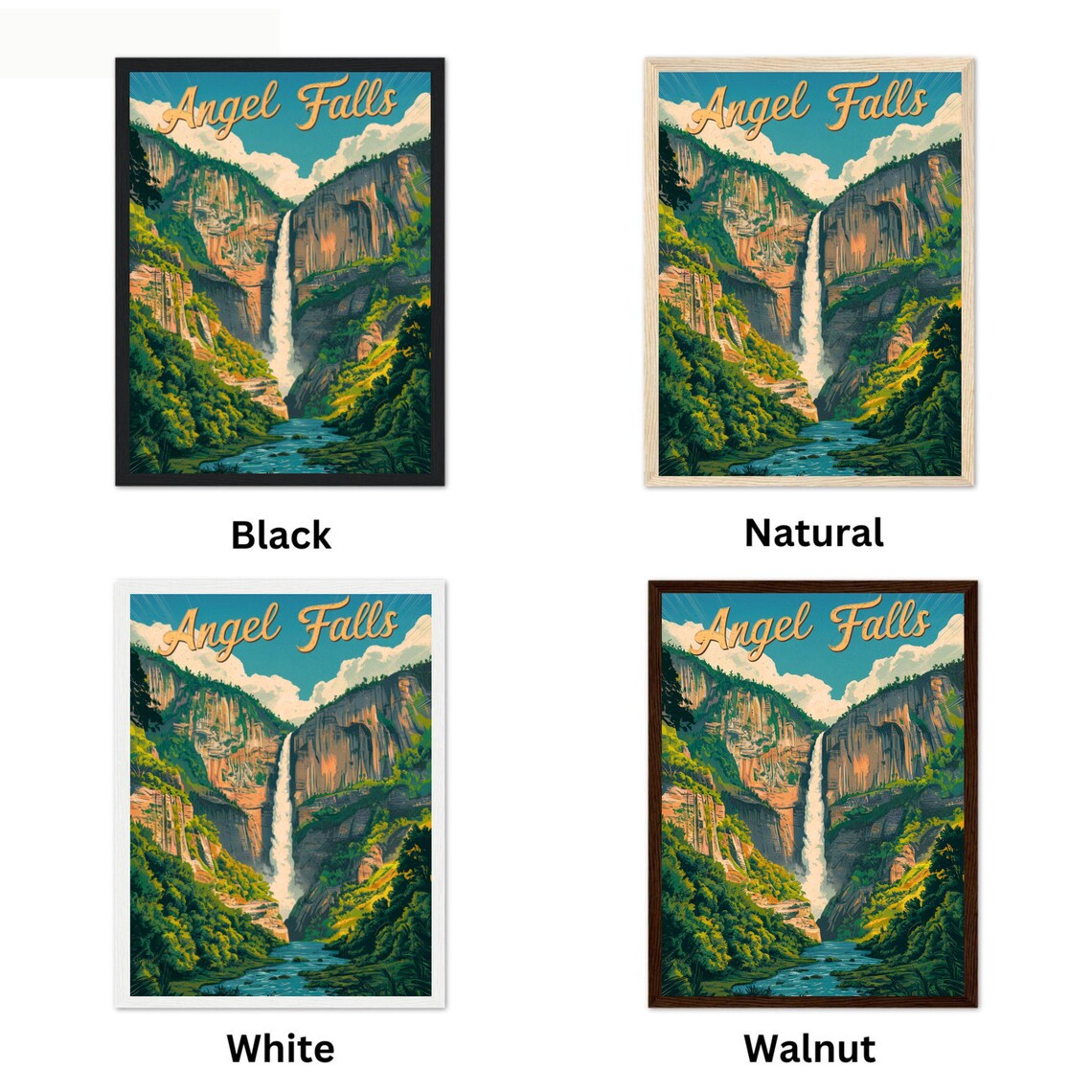 Angel Falls Venezuela Jungle Waterfall Vintage Travel Poster - Image 4