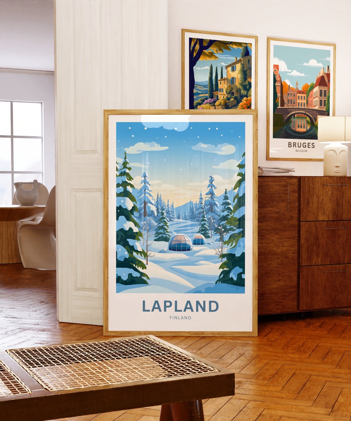 Lapland Finland Snowy Pines Glass Igloos Winter Personalized Poster - Image 5