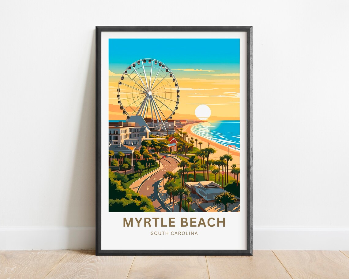 Myrtle Beach Travel Print South Carolina Wall Art - Image 5