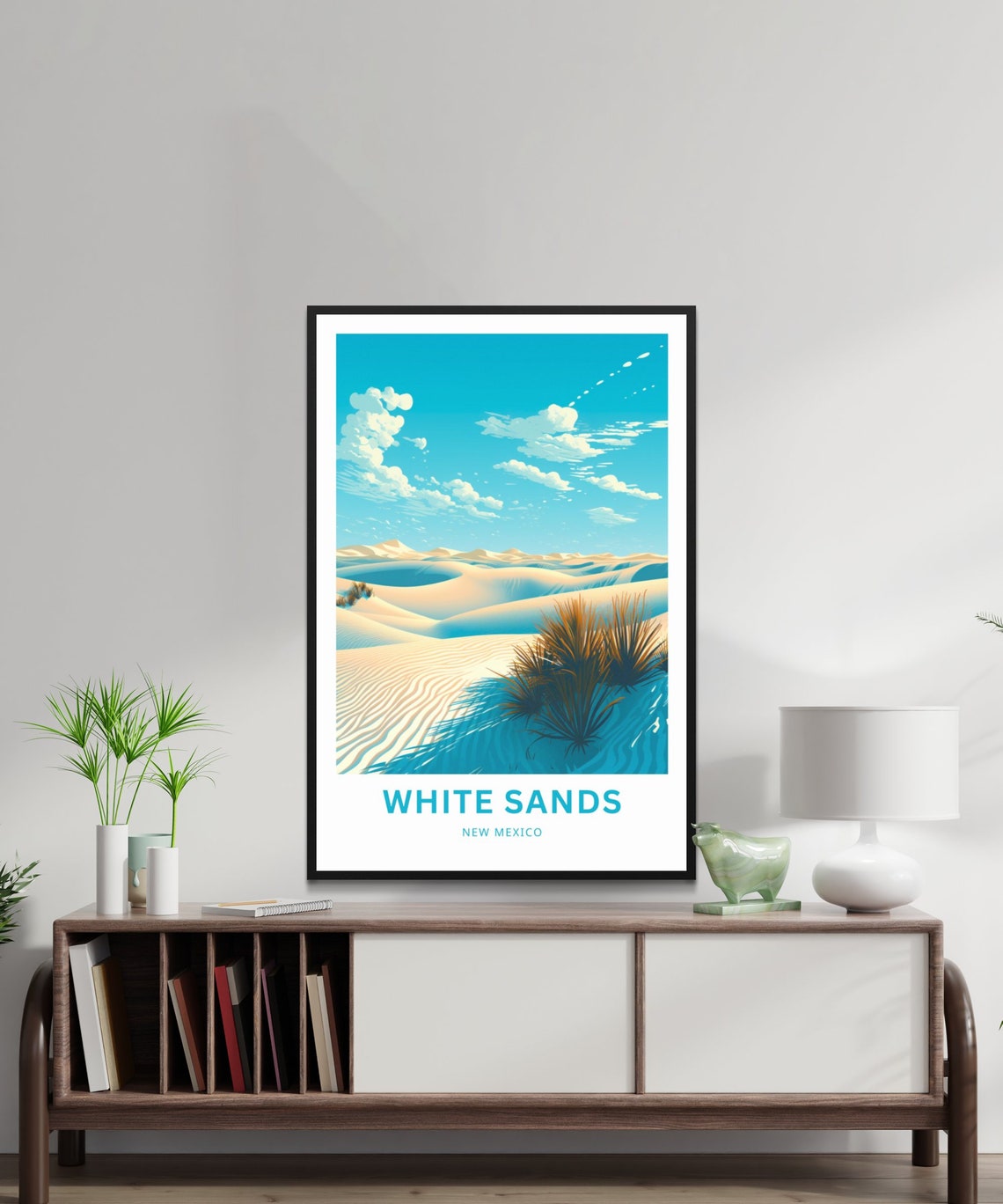 White Sands Travel Print White Sands Poster New Mexico Wall Art Framed Present Gift New Mexico Present - Image 2