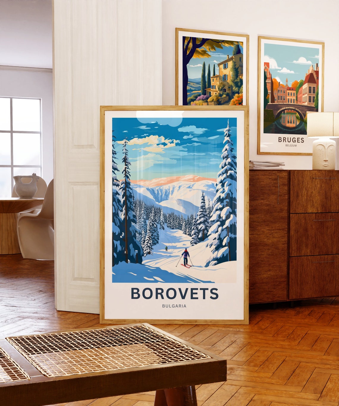 Borovets Bulgaria Cross Country Ski Trail Winter Blue Poster - Image 5