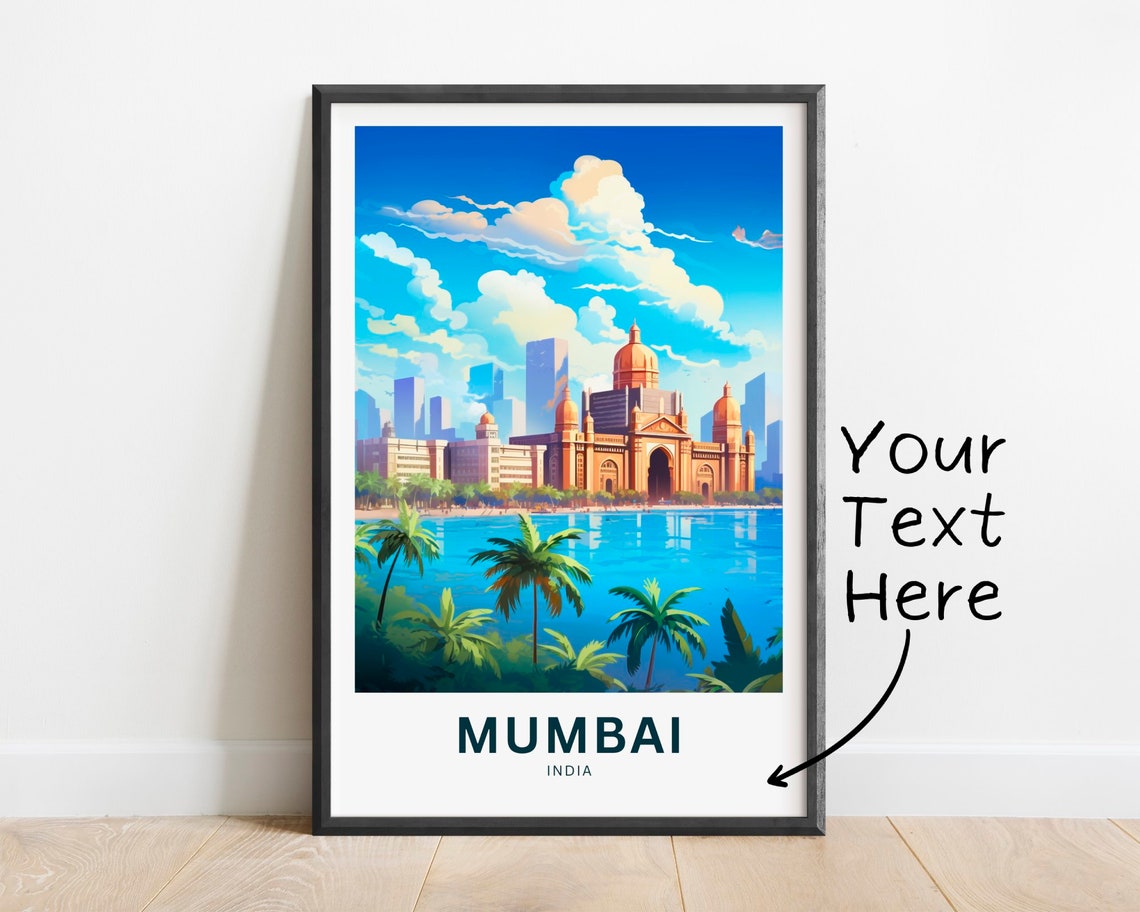 Mumbai Travel Poster, India Gift