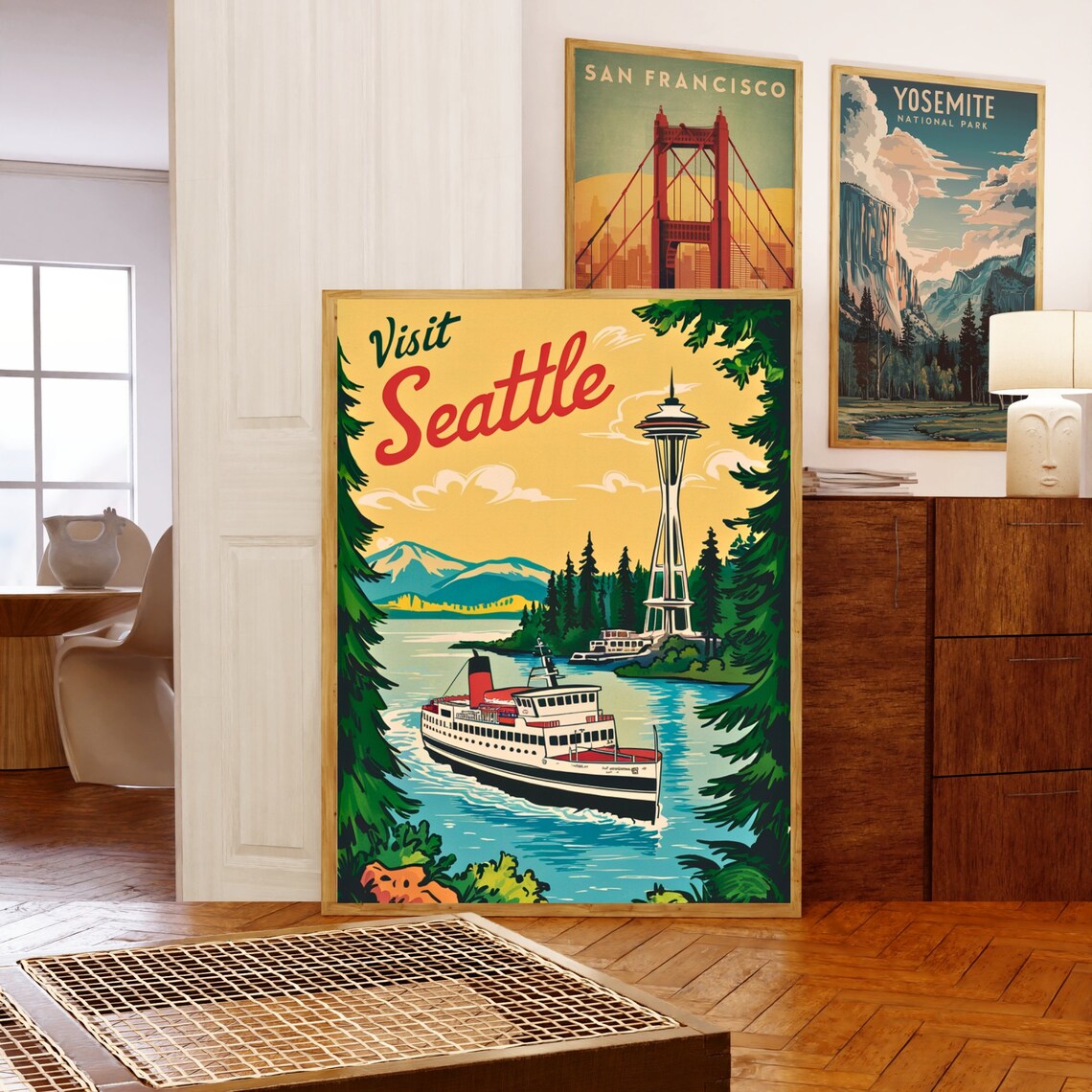 Seattle Vintage Travel Poster, Washington Art Print - Image 5