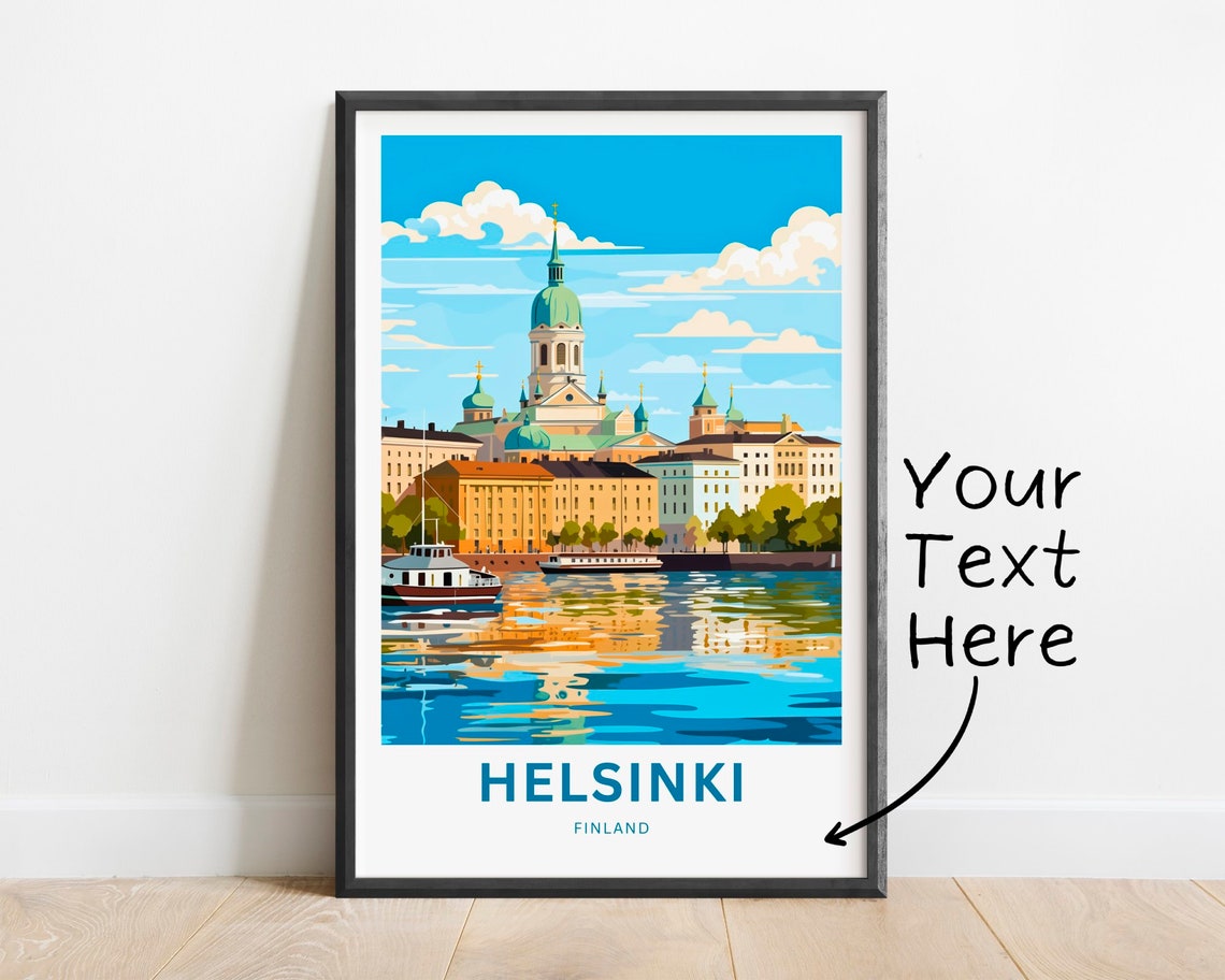 Helsinki Finland Personalized Cathedral Harbor Waterfront Poster