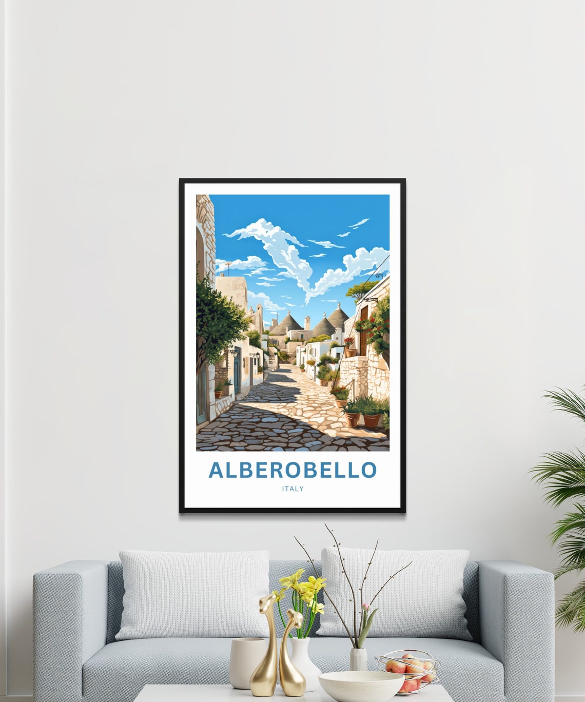 Personalized Alberobello Italy Trulli Village Street Gift Poster - Image 3