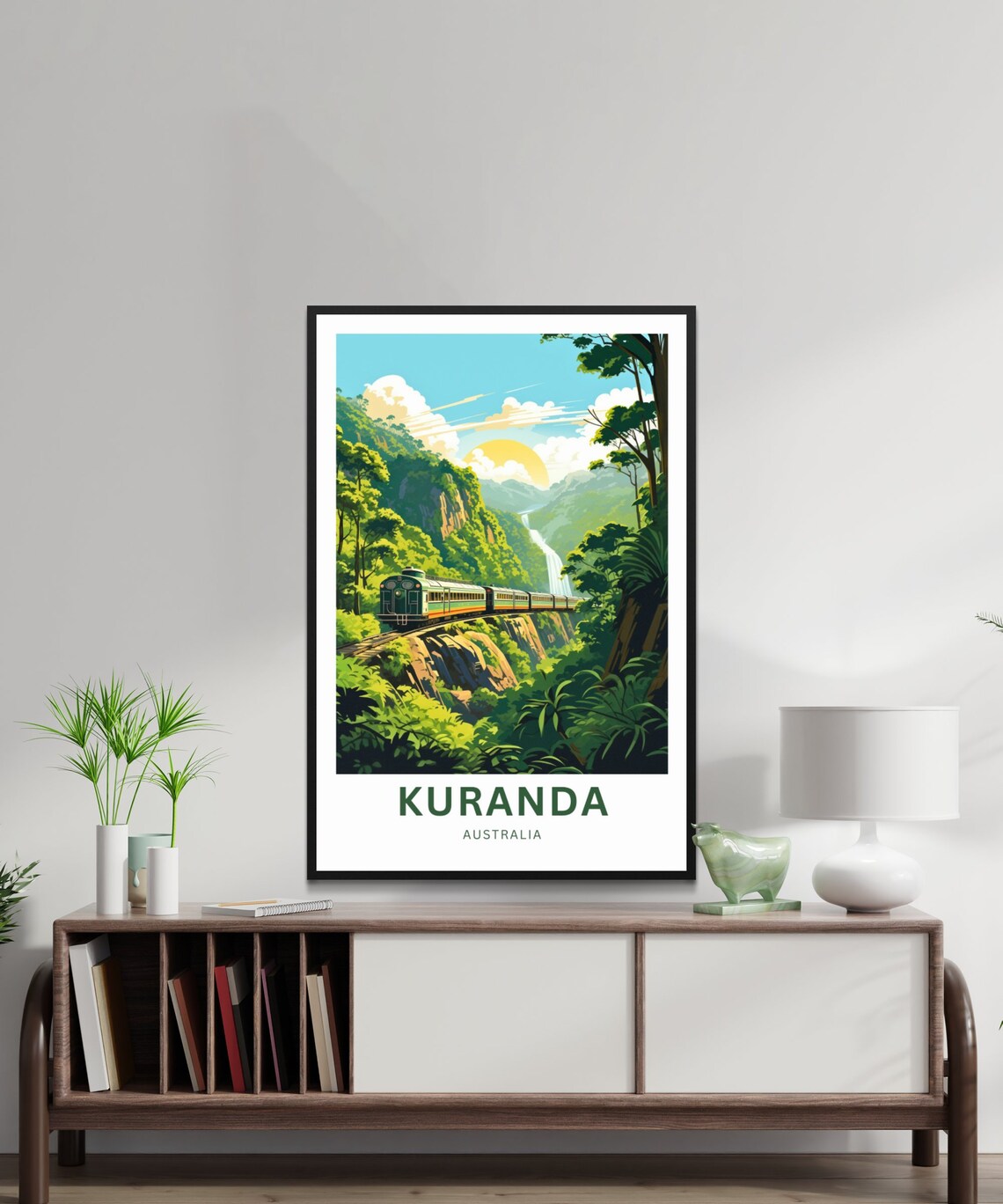 Kuranda Australia Sunset Train Bridge Vintage Travel Poster Gift - Image 4