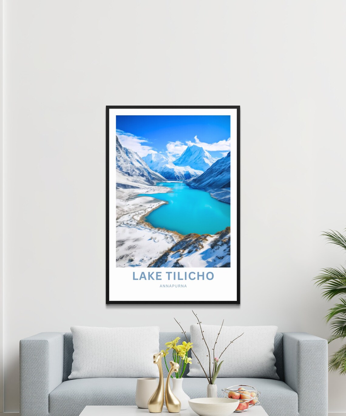 Lake Tilicho Annapurna Nepal Turquoise Rocky Shore Mountain Poster - Image 3