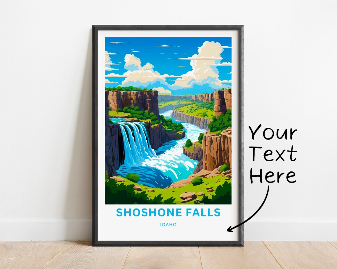 Shoshone Falls Idaho Travel Poster Niagara of the West Waterfall Art