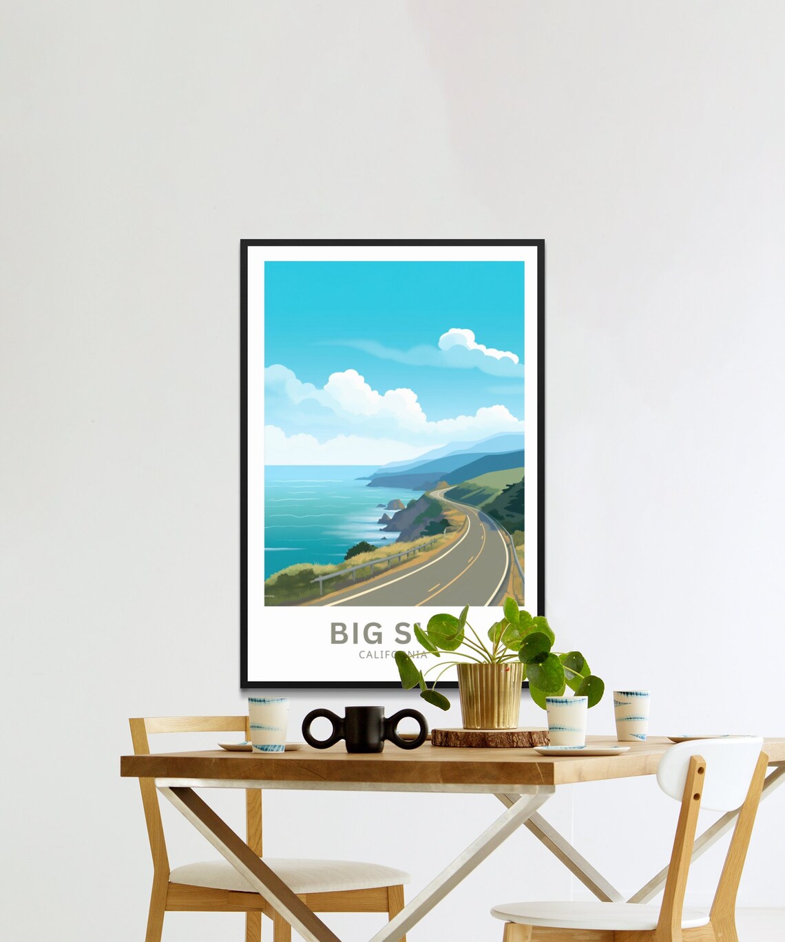 Big Sur California Pacific Coast Highway Cliff Drive Travel Poster - Image 3