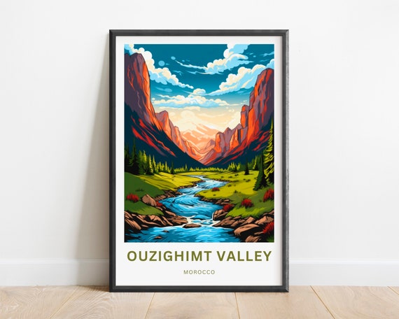 Ouzighimt Valley Print Ouzighimt Valley Poster Morocco Wall Art Framed Present Gift Africa Present