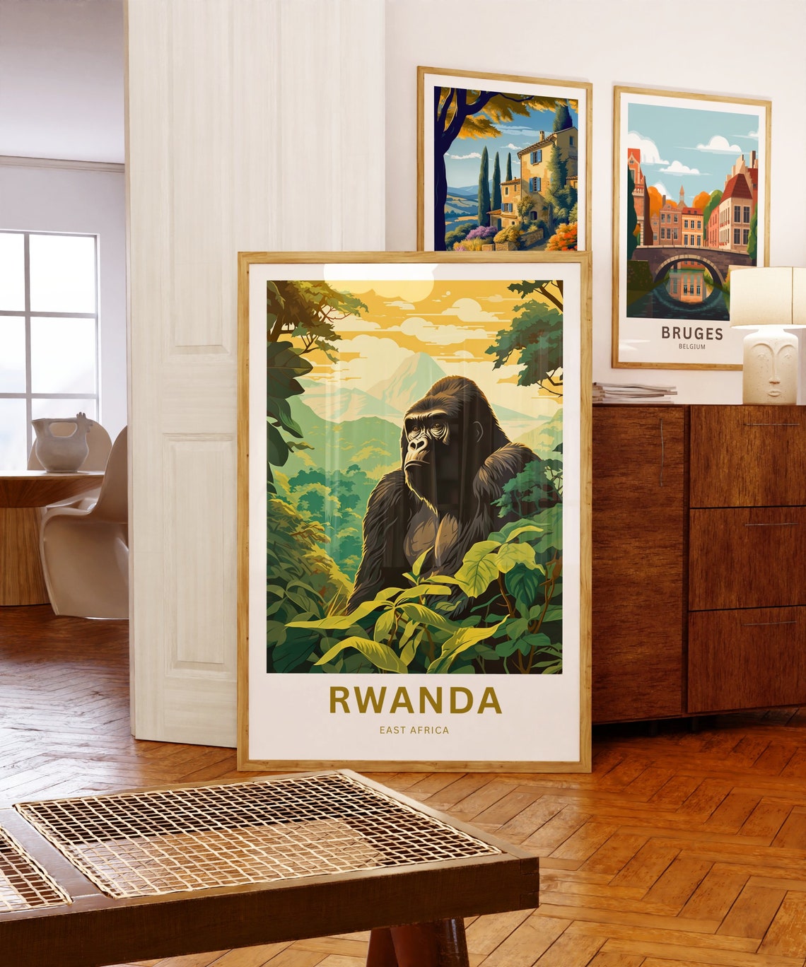 Rwanda Mountain Gorilla Personalized East Africa Travel Poster - Image 5