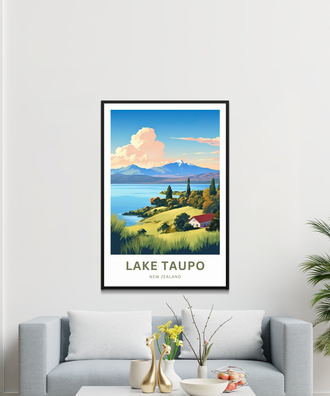 Personalized Lake Taupo Travel Poster, New Zealand - Image 3