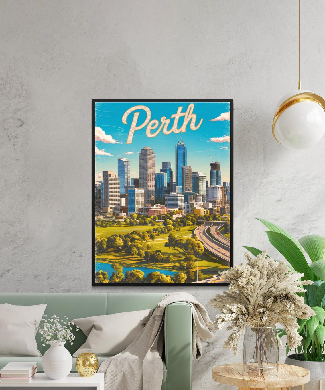 Perth Australia Modern City Skyline Kings Park View Travel Poster - Image 3