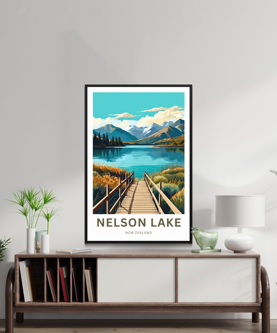 Nelson Lake New Zealand Scenic Alpine Boardwalk Travel Poster - Image 2