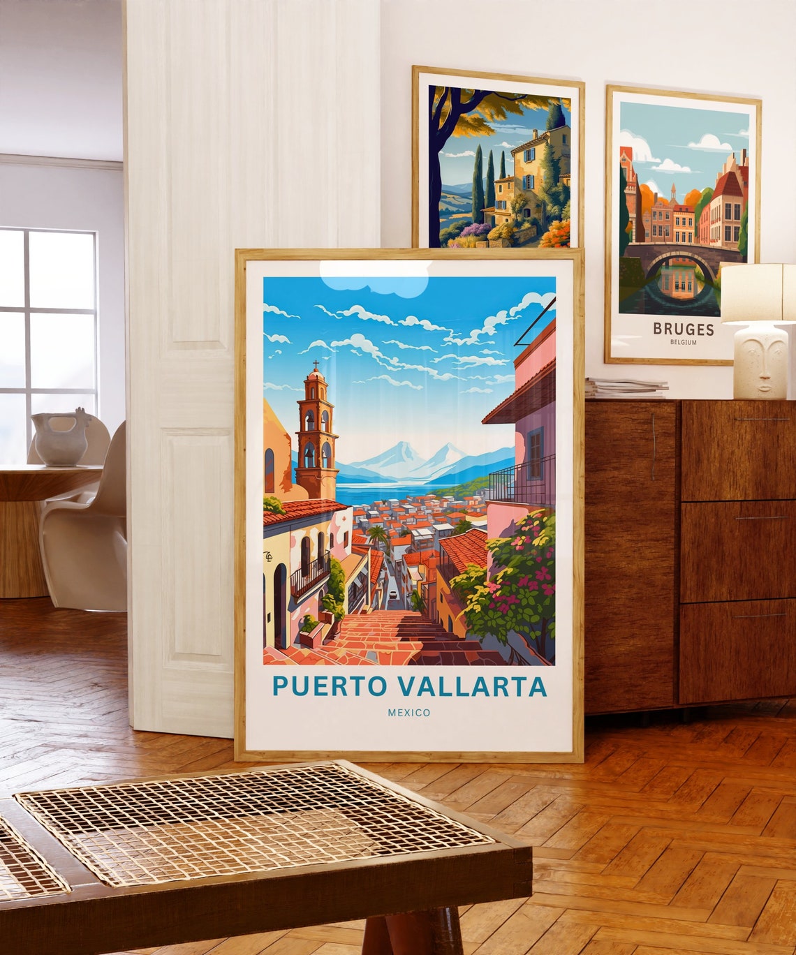 Personalized Puerto Vallarta Travel Print Puerto Vallarta Poster Mexico Wall Art Framed Present Gift Mexico Decor Present - Image 5