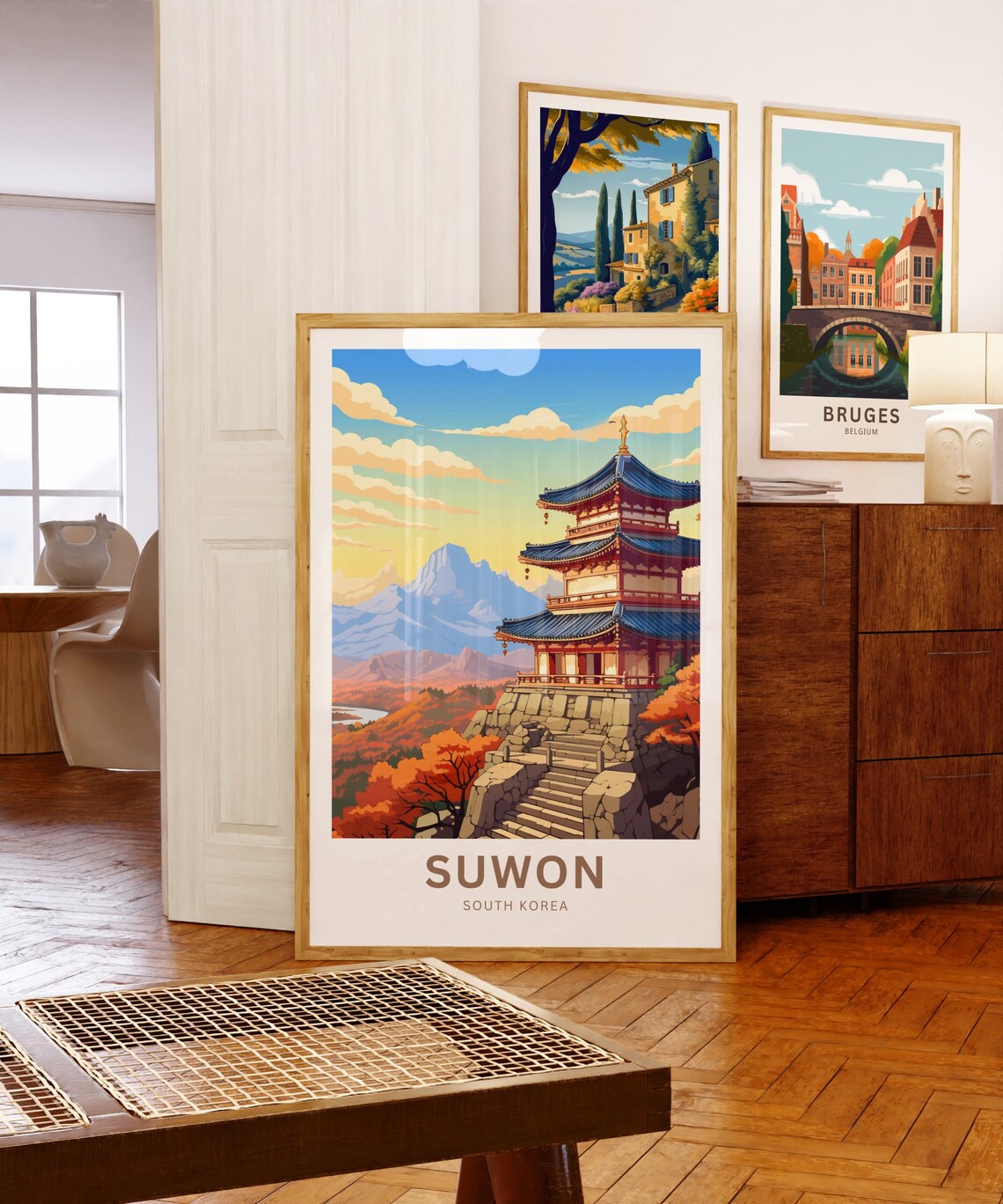 Suwon South Korea Traditional Pagoda Autumn Hills Custom Poster - Image 5
