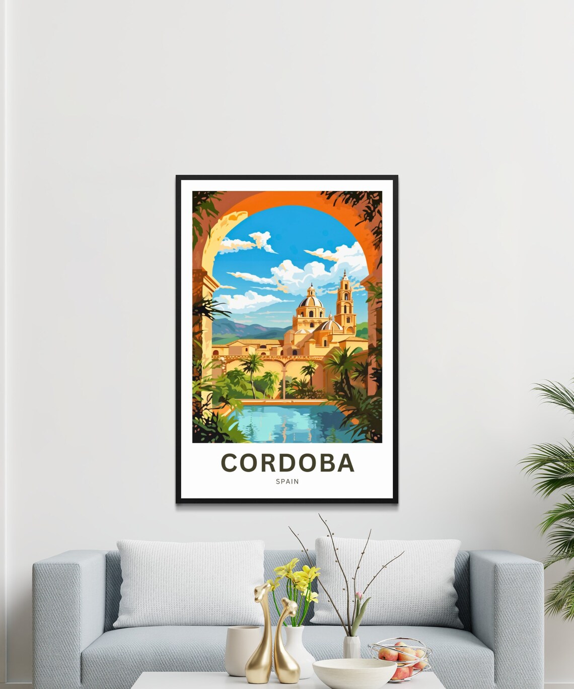 Cordoba Spain Mosque Cathedral Arch Garden Vintage Travel Poster - Image 3