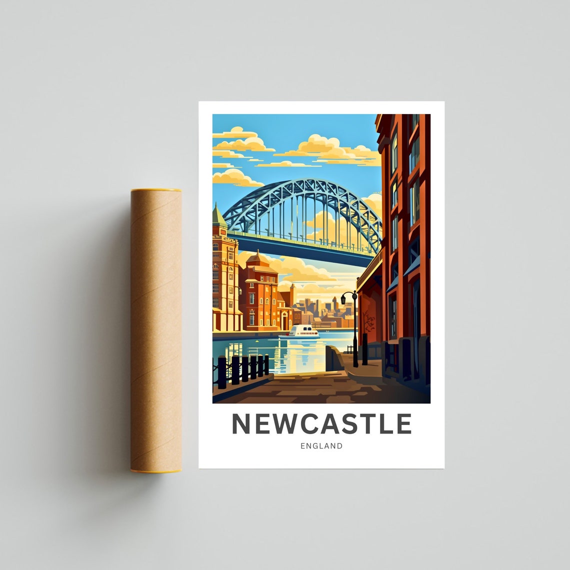 Newcastle Personalized England Quayside and Tyne Bridge Poster - Image 4