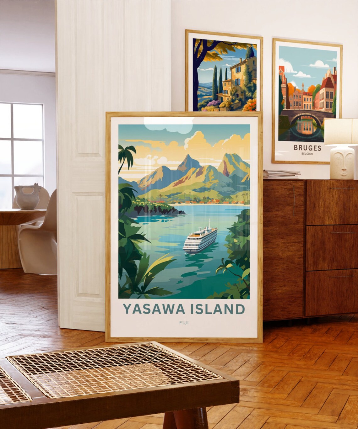 Yasawa Island Fiji Cruise Ship Mountains Custom Travel Poster - Image 5