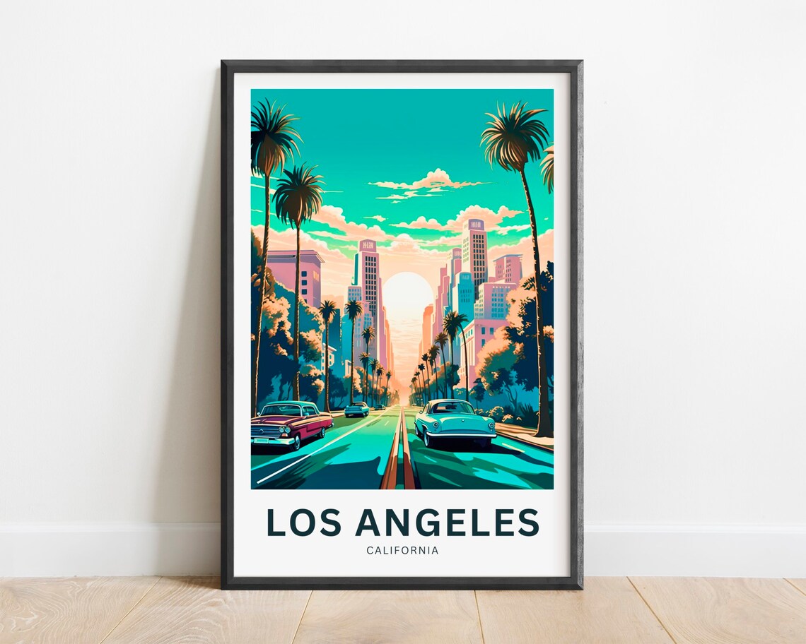 Los Angeles Present Travel Poster