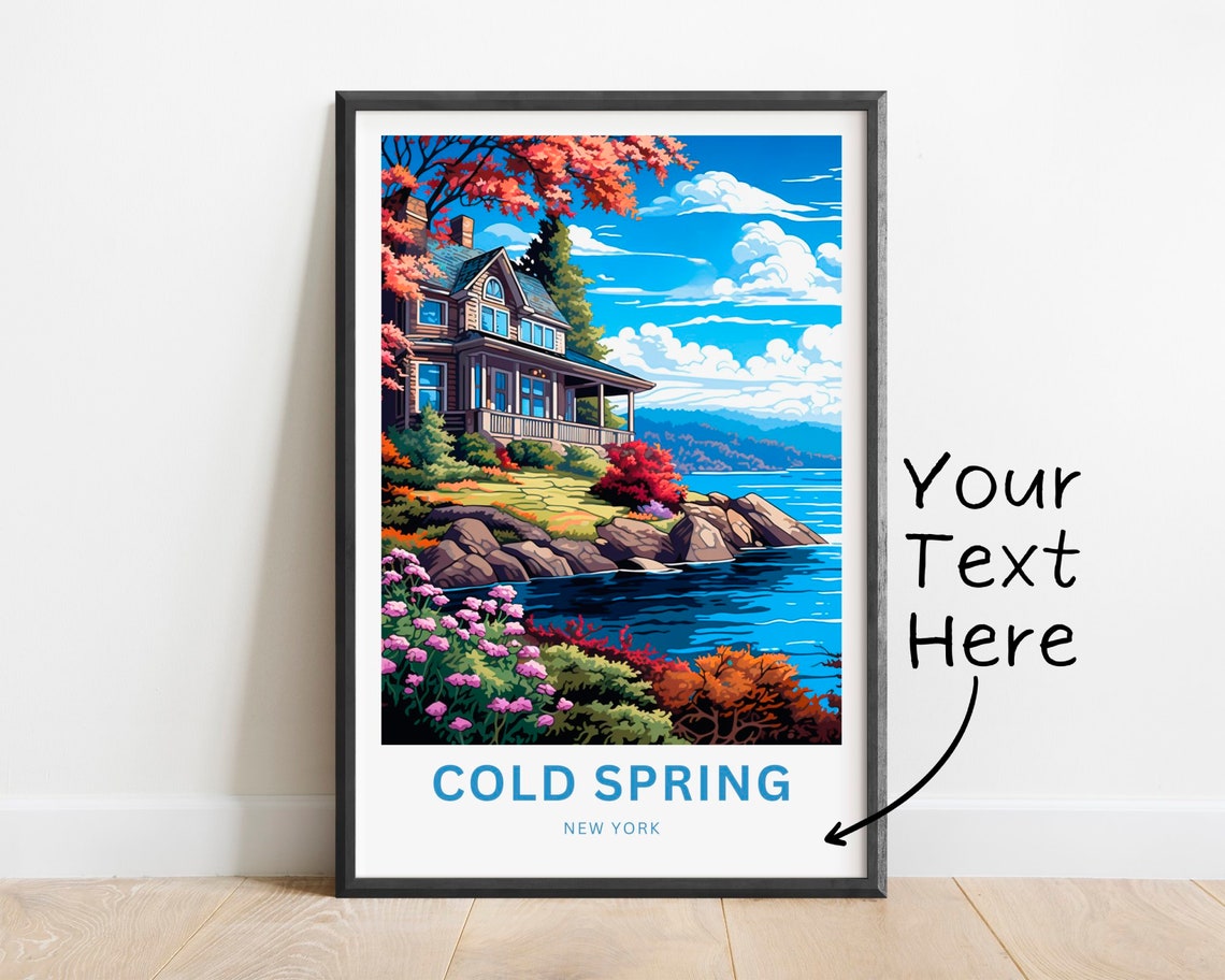 Cold Spring New York Lakeside House Garden View Travel Poster