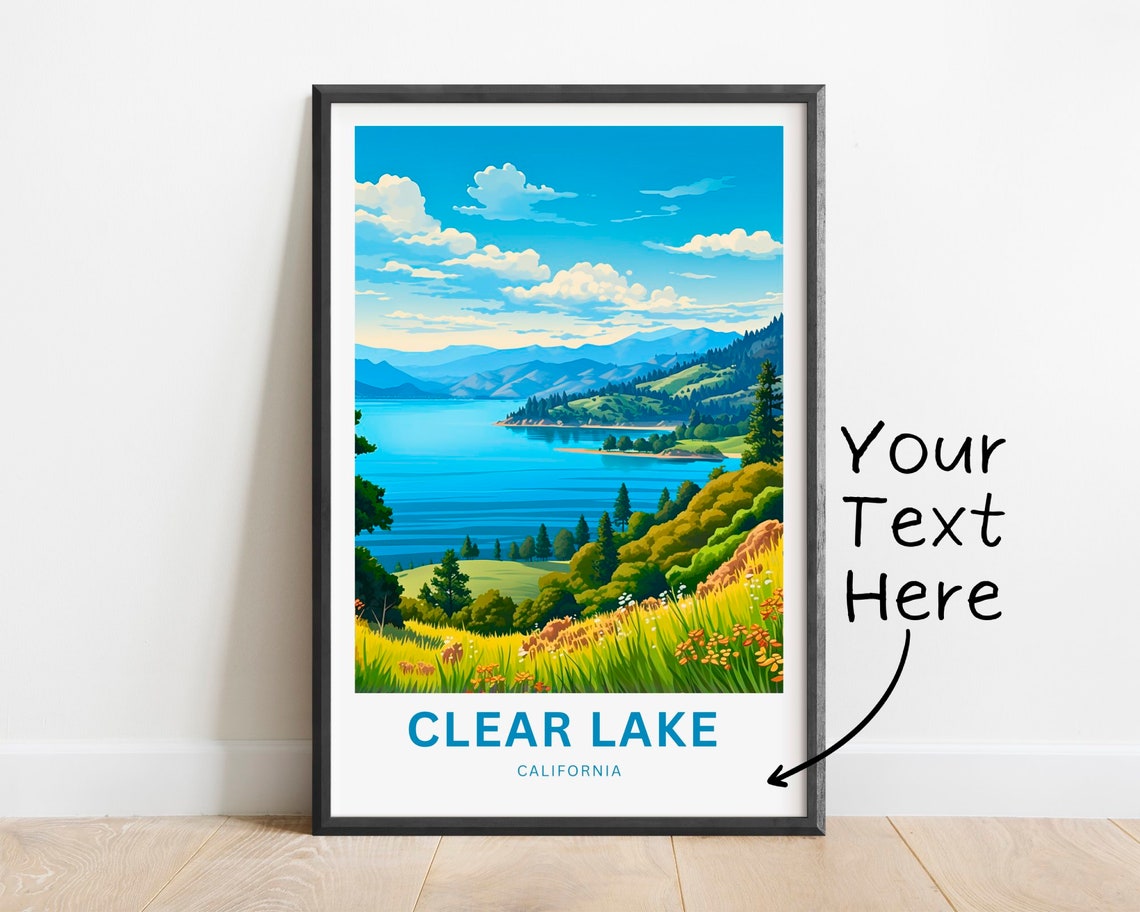 Clear Lake California Personalized Wildflower Hillside Poster