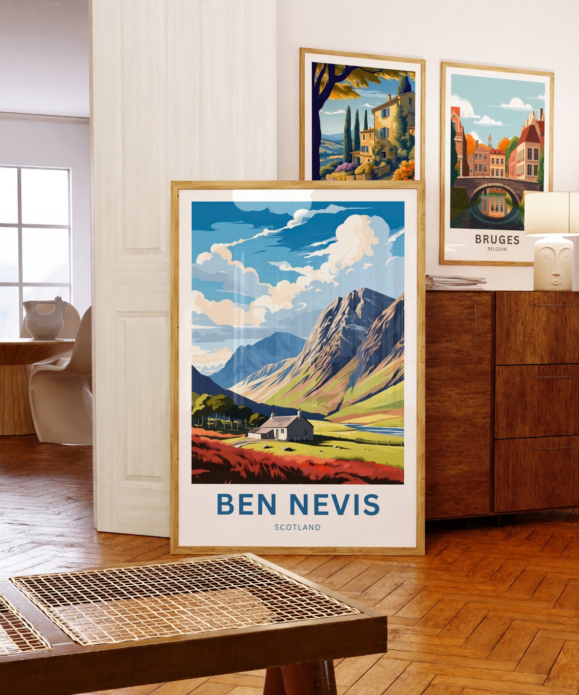Ben Nevis Scotland Highland Cottage and Rugged Peaks View Poster - Image 5