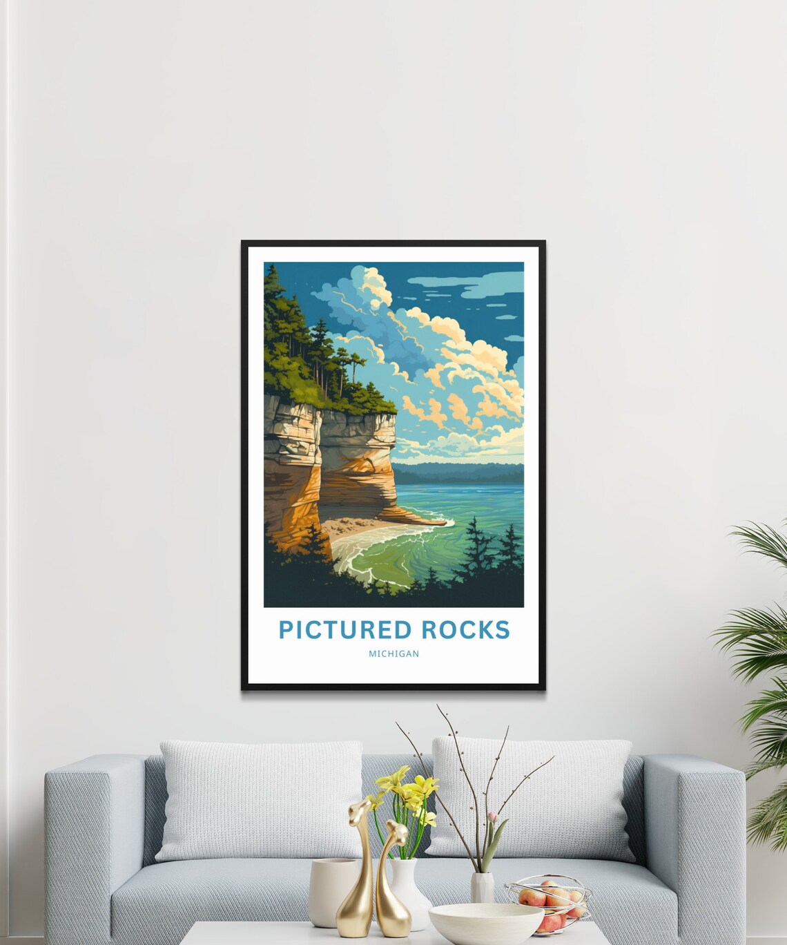 Personalized Pictured Rocks Travel Poster, Michigan - Image 3