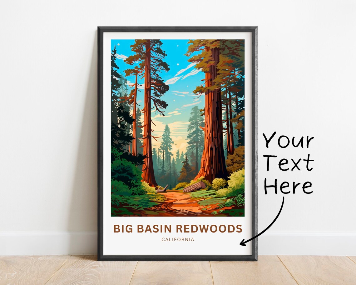 Personalized Big Basin Redwoods California Giant Grove Travel Poster