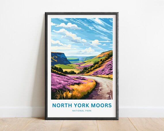 North York Moors Travel Poster, National Park Art Print