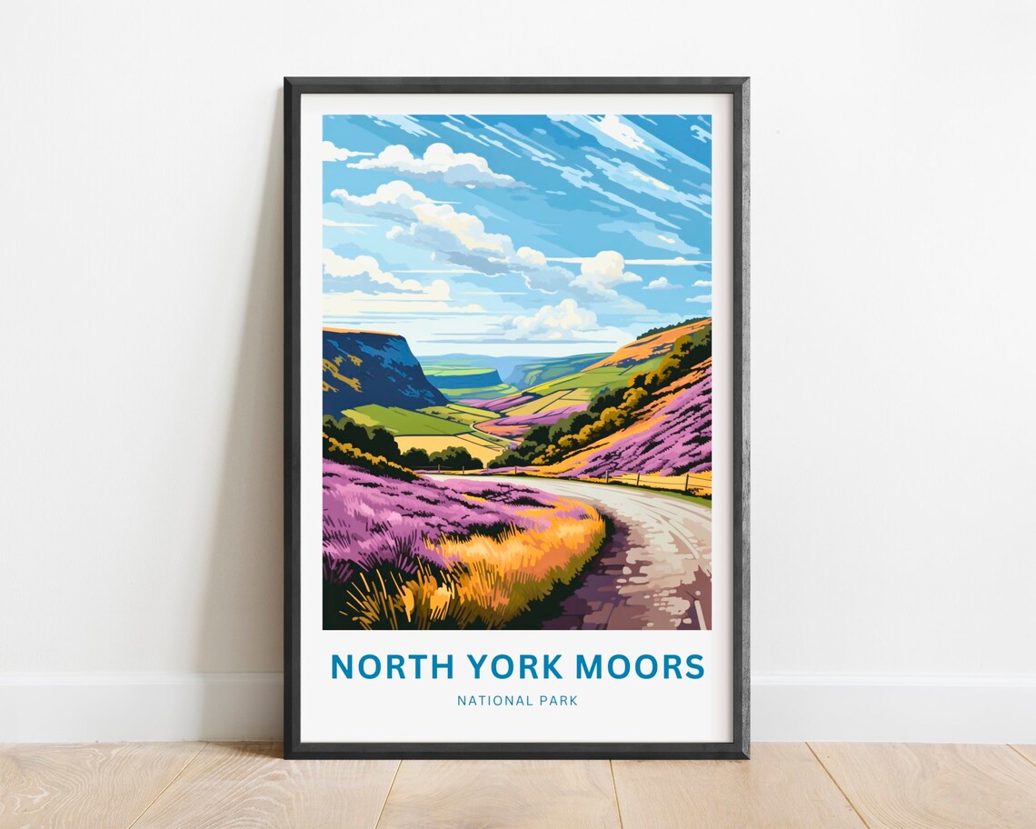 North York Moors Travel Poster, National Park Art Print