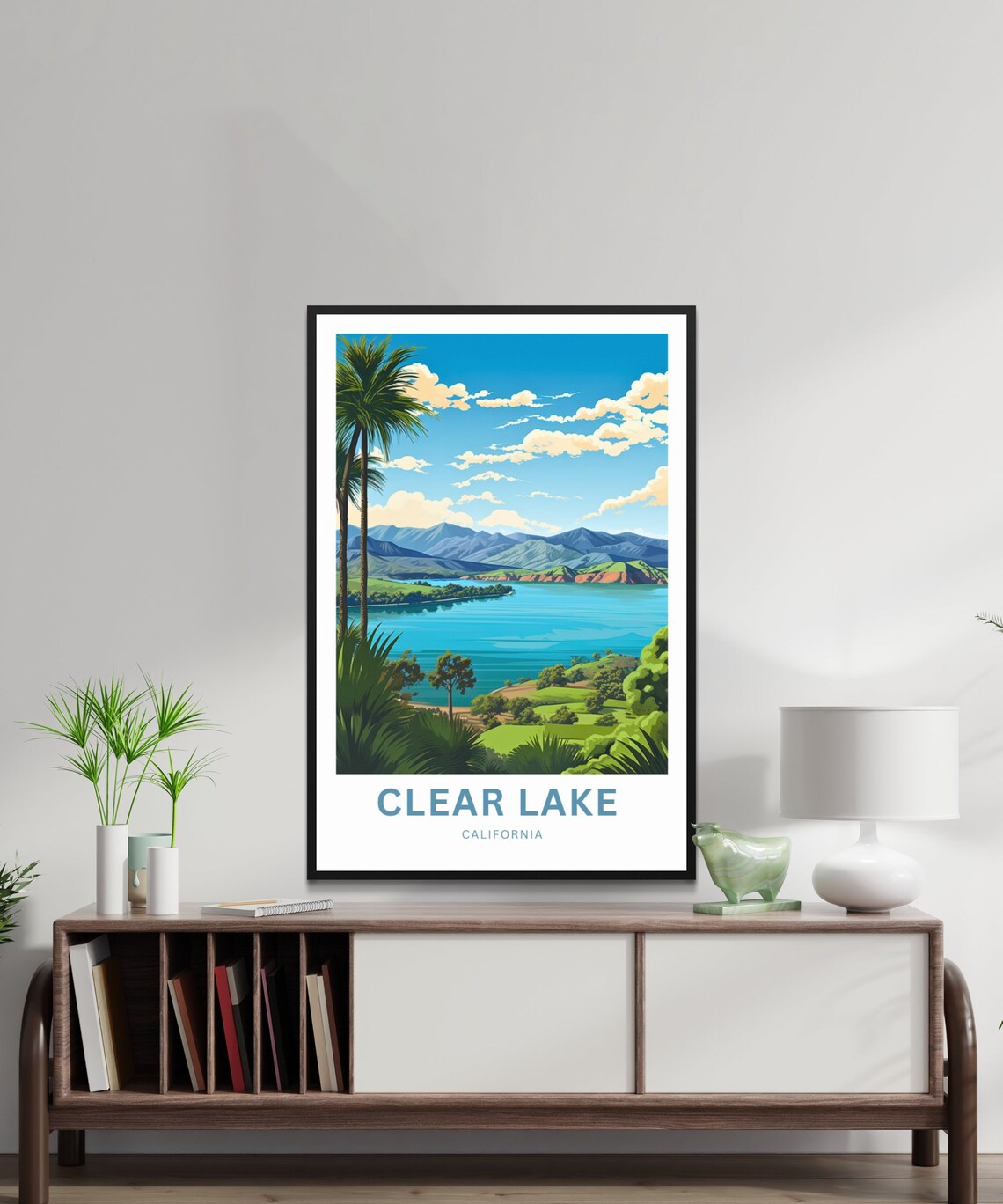 Clear Lake California Mountain Lake Palms Scenic Travel Poster - Image 2