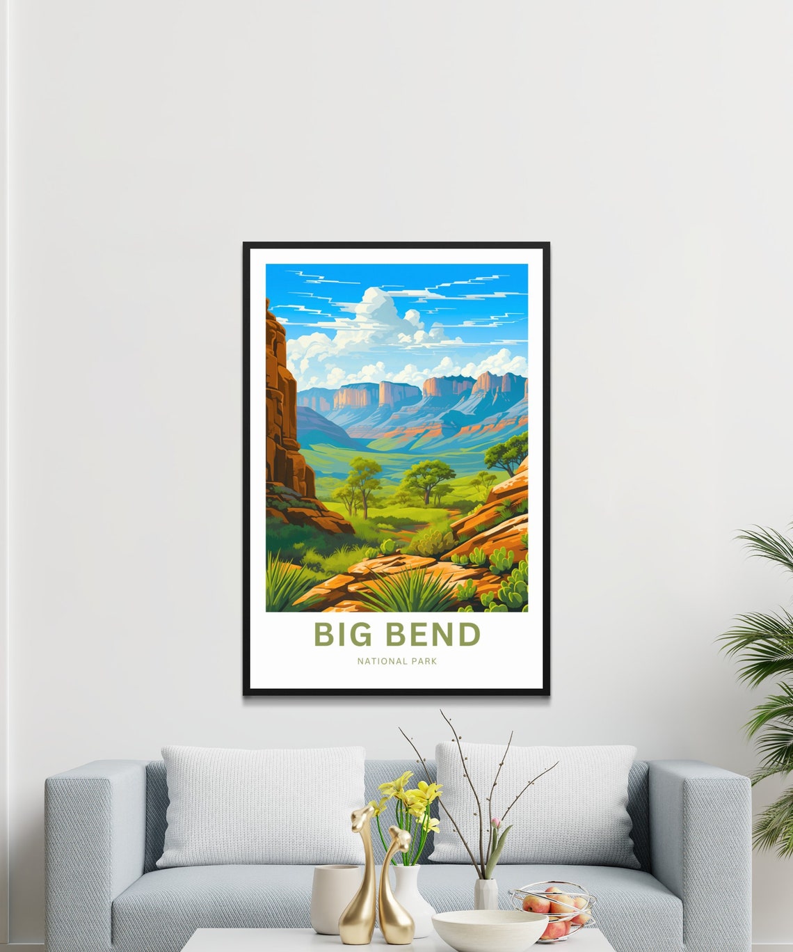 Big Bend National Park Desert Valley Personalized Texas Travel Poster - Image 3