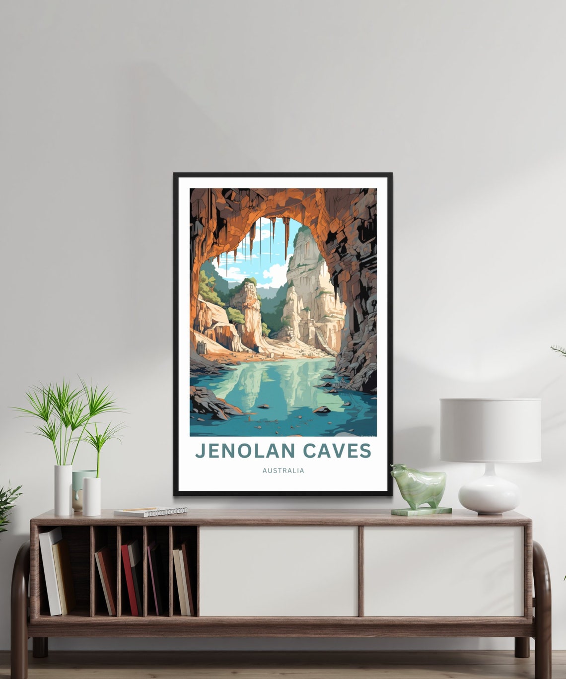 Jenolan Caves Australia Cave Lake Limestone Retro Travel Poster - Image 2