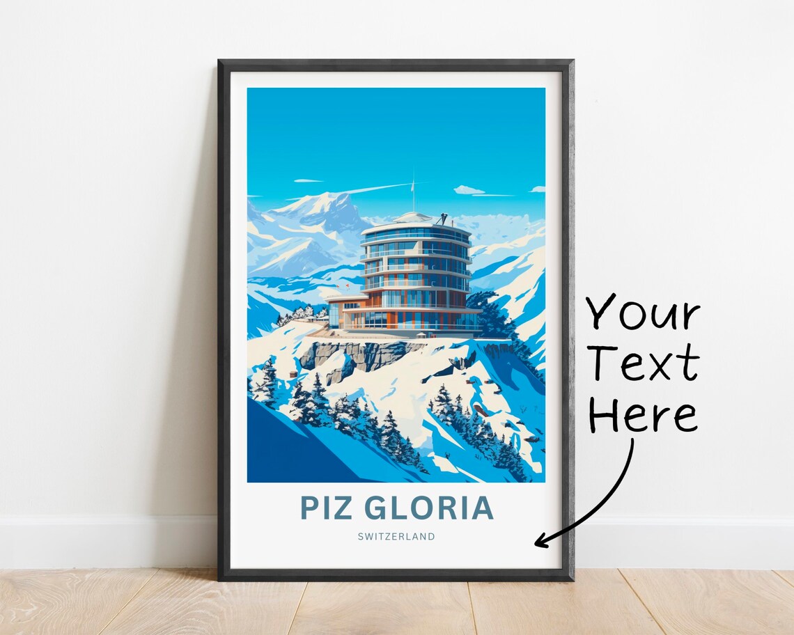 Personalized Piz Gloria Switzerland Revolving Restaurant Poster