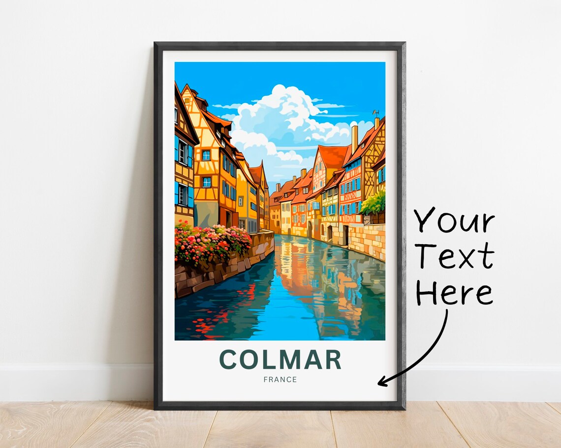 Personalized Colmar France Canal Half Timbered Houses Travel Poster