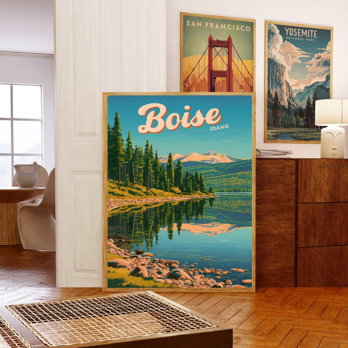 Boise Idaho Alpine Lake Pine Forest Mountain Reflection Poster - Image 5