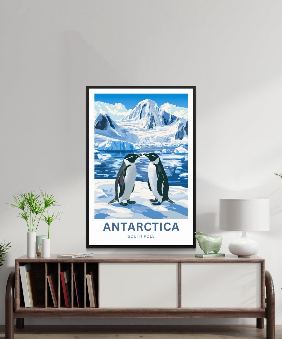 Antarctica South Pole Pair of Gentoo Penguins on Ice Floe Poster - Image 4