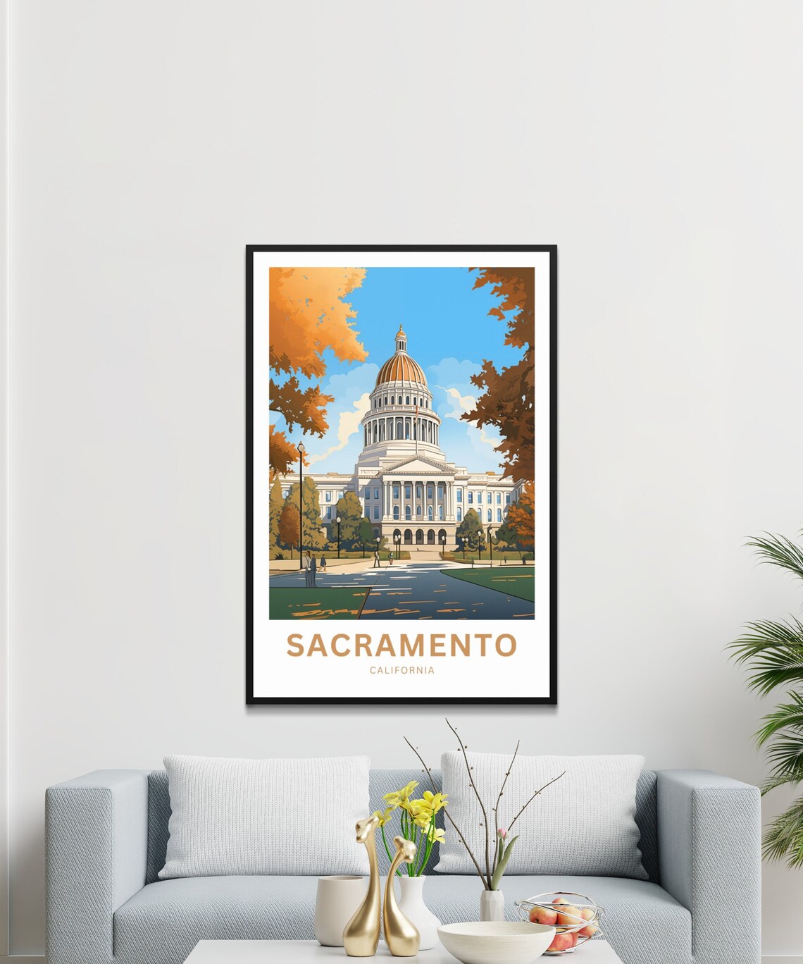 Personalized Sacramento California Capitol Vintage Travel Poster Gift - Image 3