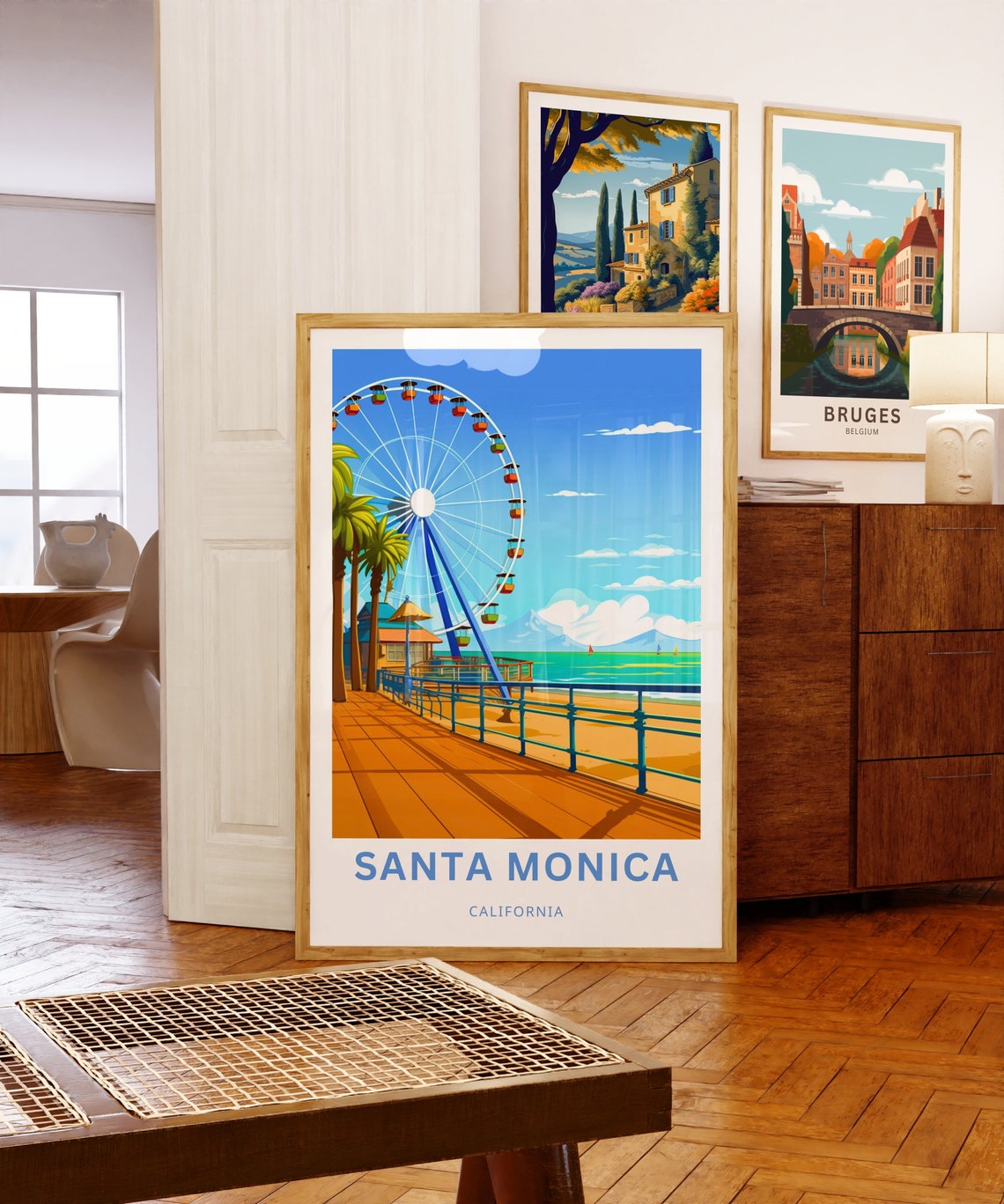 Santa Monica California Pier Ferris Wheel Personalized Travel Poster - Image 5