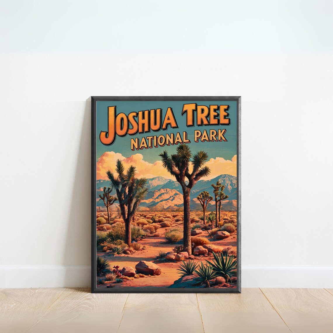 Joshua Tree National Park Desert Landscape Vintage Travel Poster