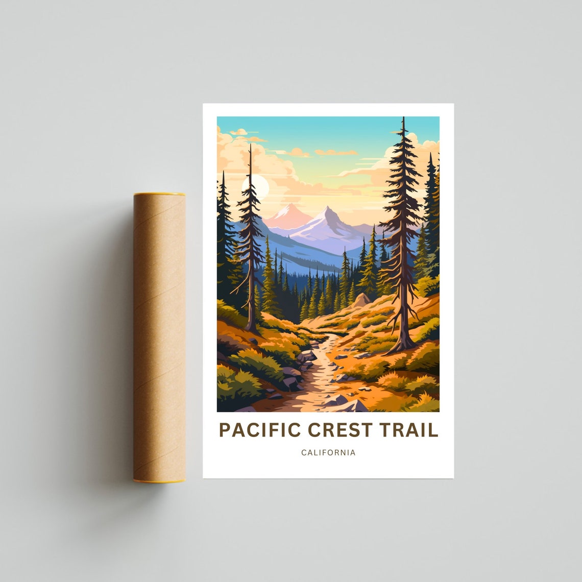 Personalized Pacific Crest Trail Travel Print Pacific Crest Trail Poster California Wall Art Framed Present Gift California Present - Image 4